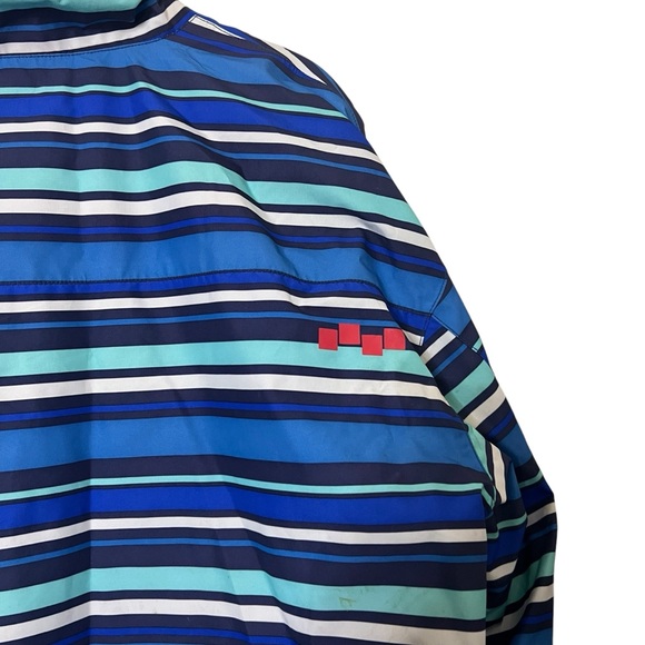 Foursquare blue multi-striped hooded snowboarding jacket size XL. - Picture 6 of 15